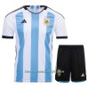 Conjunto (Camiseta+Pantalón Corto) Argentina 3 Star Primera Equipación Mundial 2022 - Niño